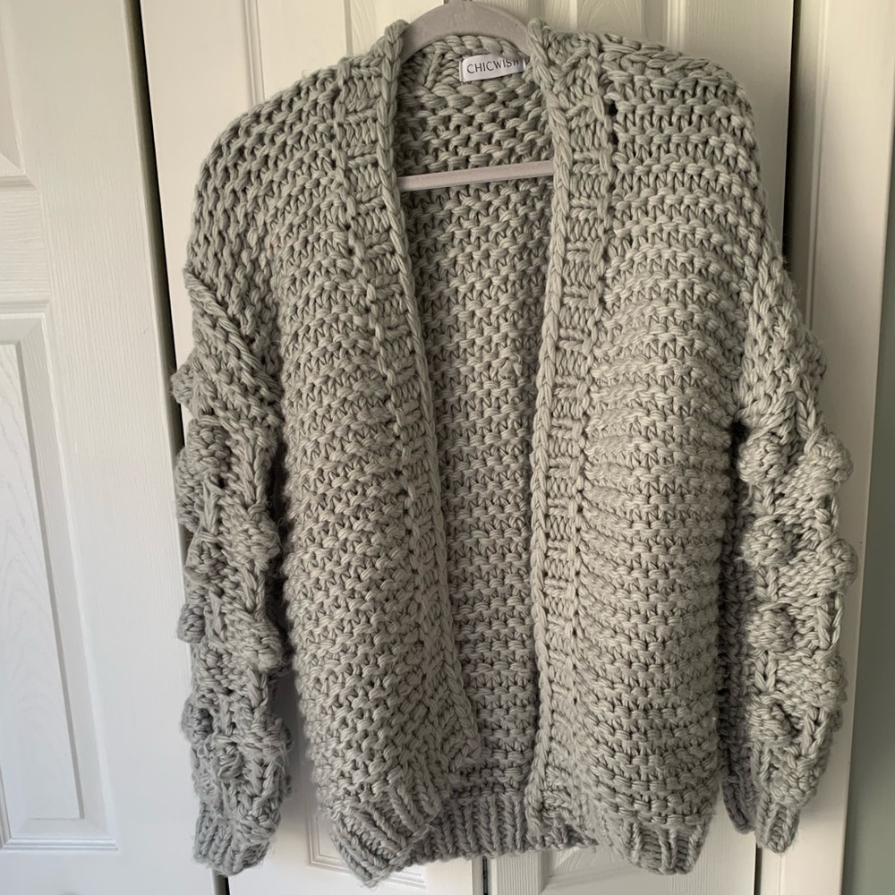 Gray cardigan